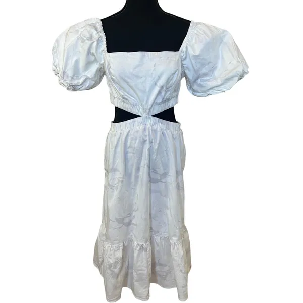 Louna White Prairie Midi Dress XL Cottagecore Cotton Cutout Vacation Party $355 - Image 9