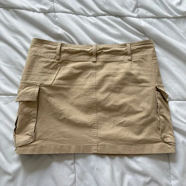 Brandy Melville Khaki Cargo Mini Skirt Tan 100%‎ Cotton Utility Beachy Summer - Image 7
