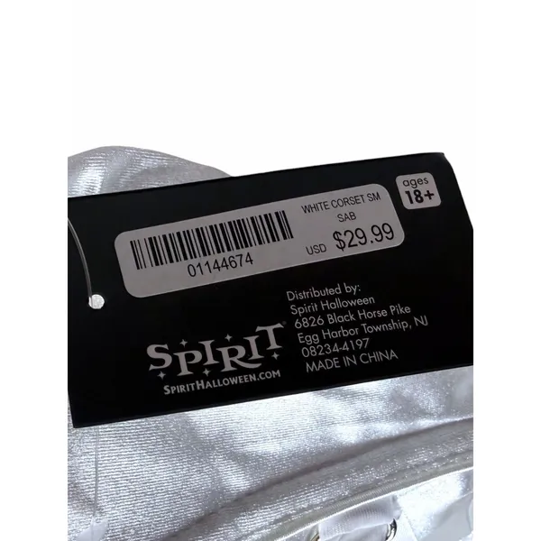 Brand New Never Used Women's White Corset From Spirit Halloween Size S - Image 5
