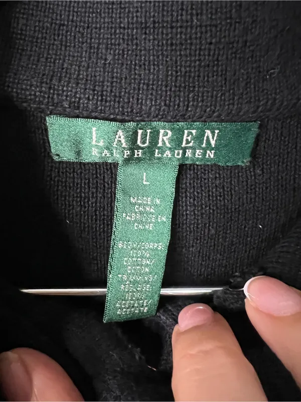 Lauren Ralph Lauren Vintage 90s Y2K Black Gold Crest Military Equestrian Jacket - Image 3