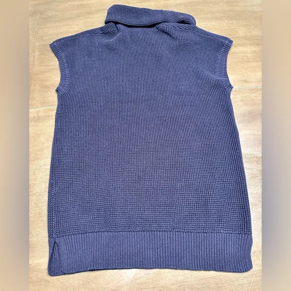 LAUREN RALPH LAUREN ACTIVE Funnel Neck Sleeveless Sweater Women’s Med Navy Blue - Image 9