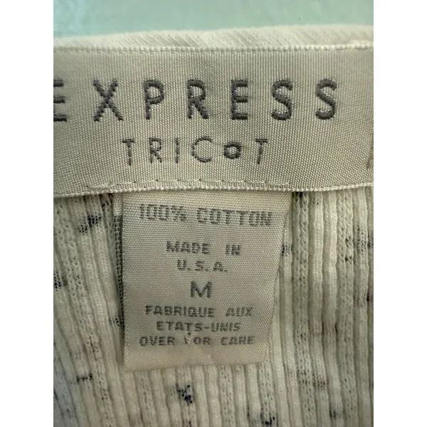 Vtg Express Tricot Floral‎ Babydoll Large Ribbed Cotton Tank Top Y2k Coquette - Image 7