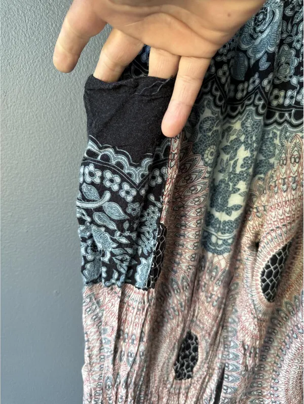 Gypsy Rose Bohemian Style Elastic Waist Palazzo Pants with Side Pocket - Image 5