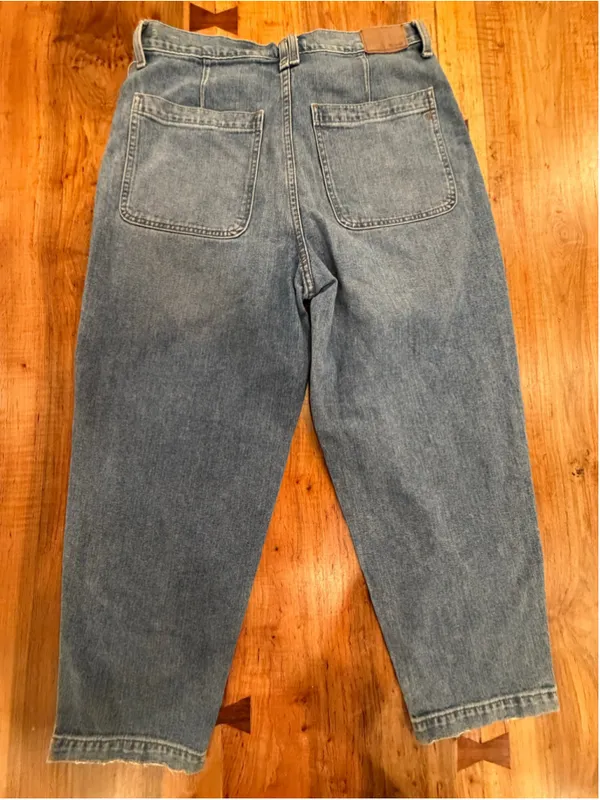 Madewell Balloon Jeans High Rise Wide Leg Utility Pocket Ankle Denim Pants Size - Image 5