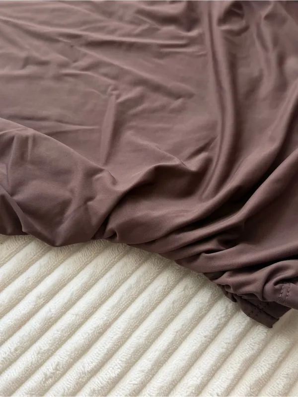 Pink Rose Chocolate Brown Long Sleeve Twist Front Top M - Image 3