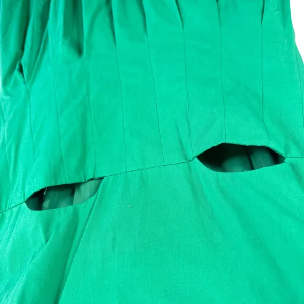 Papermoon NWT Green Cotton Cutout Spaghetti Strap‎ Pleated Mini Dress Size L - Image 3