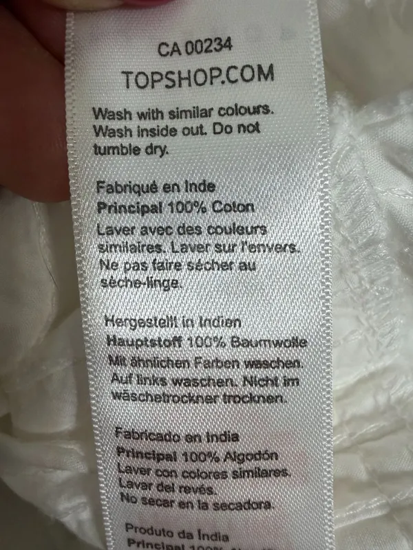 Topshop White Cotton Seersucker Strappy Tiered Maxi Dress with Tie Back - Image 9