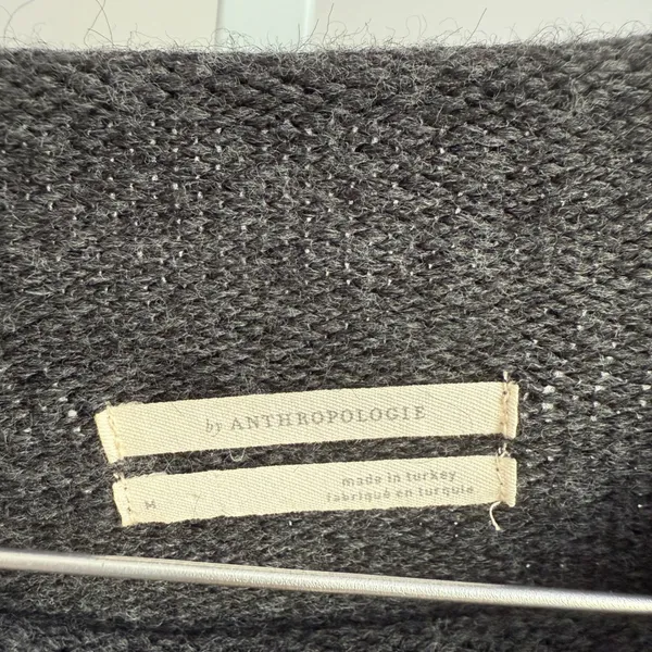 by Anthropologie Relaxed Boho Slouchy‎ Raw Hem Cuff Pullover Sweater M Gray - Image 5