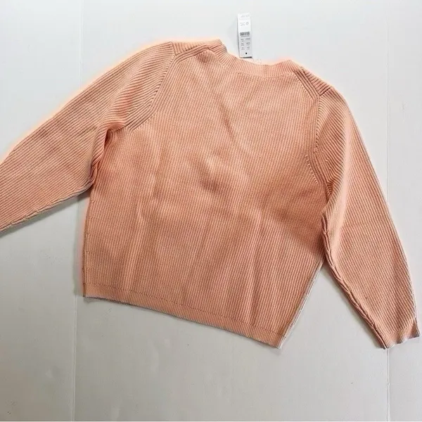 NEW J.Crew Women’s Sweater Ribbed Stretch Crewneck Sweater Salmon Color Size XXS - Image 5