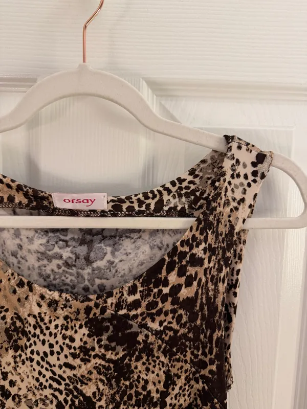 Y2K Orsay Leopard Print Sleeveless Bodycon Maxi Dress - Image 3