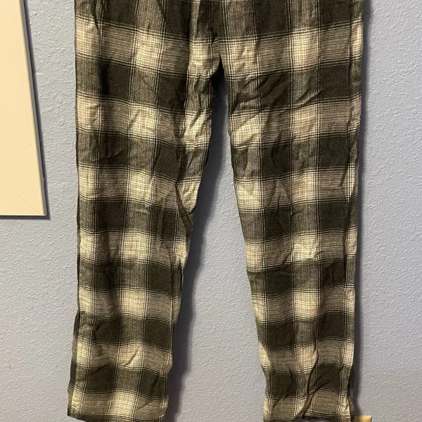 Aeropostale Plaid Flannel Lounge Sleep Pants Black Gray White XS - Image 9