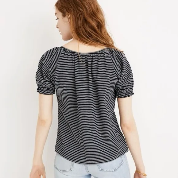 Madewell Texture And Thread Peasant Top In Stripe - Image 5