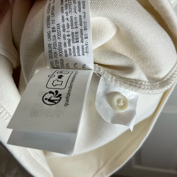 ZARA | Off-White Button-Down Mini Dress woman’s Size Medium - Image 6