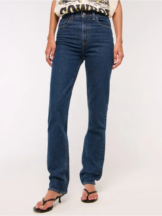 Abercrombie‎ & Fitch The 90s Straight Jean Ultra High Rise Curve Love Size 8/29R - Image 2
