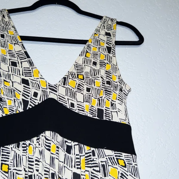 Diane Von Furstenberg Black & Yellow Ophelia Silk Mini Dress Size 4 - Image 2