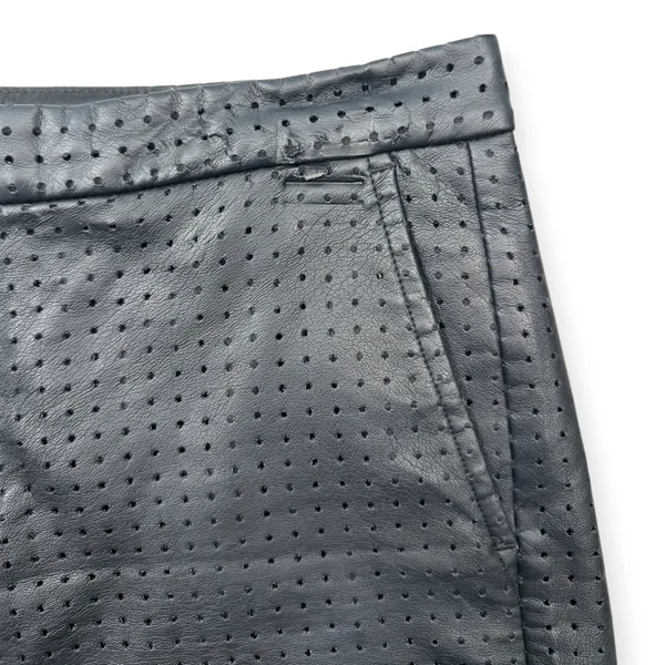 Banana Republic | NWT | 0 | Black Faux Leather Perforated Lined Chino Shorts - Image 10