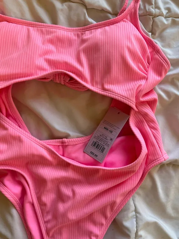 Hot Pink One Piece Bathing Suit - Image 4