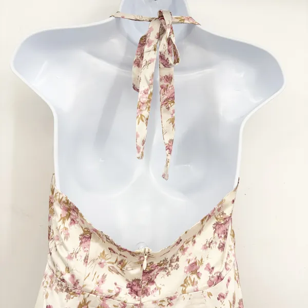 Saints + Secrets Women Cottagecore Floral Cowl Neck Halter Romantic Maxi Dress S - Image 9