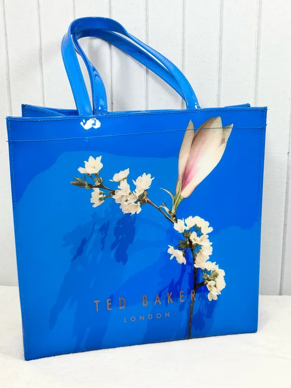 Ted Baker Blue Vinyl Harmony Floral Tote Bag - Image 2