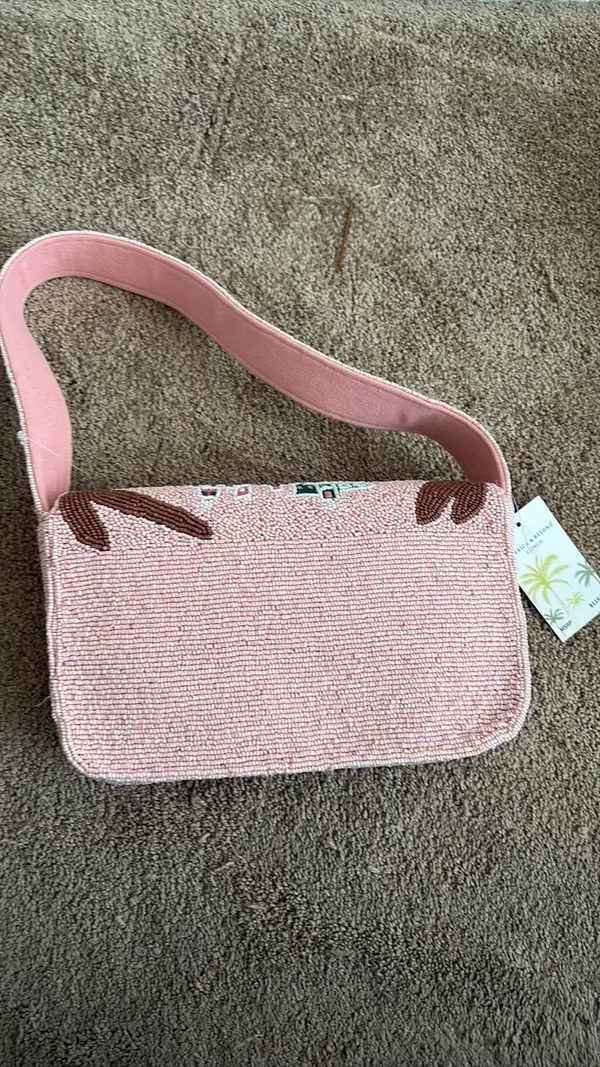 Beaded NYC Bag Pink - Image 2