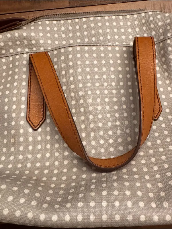 FOSSIL Sydney Polka Dot Canvas‎ Satchel Brown - Image 2