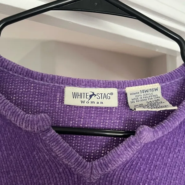 Purple and Pink Striped Women's Sweater - Image 3