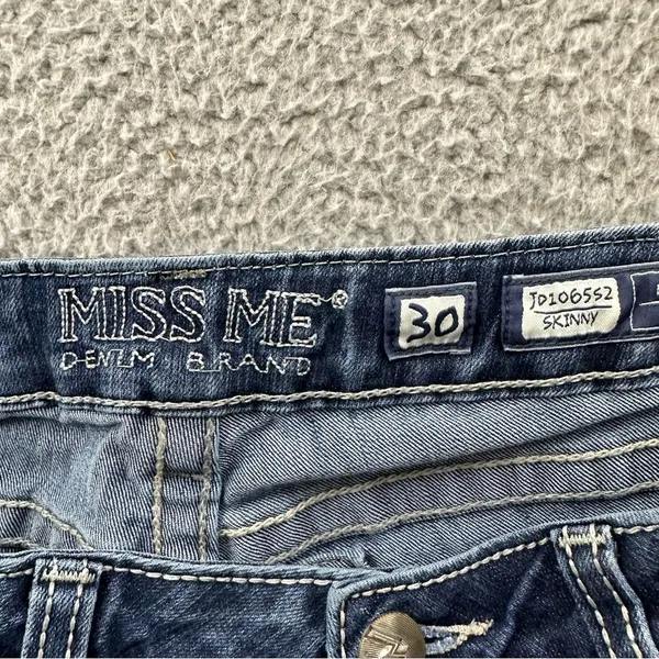 Miss Me Low Rise Skinny Jeans Gold Sequin‎ M Pockets Western Women's 30 x 31.5 - Image 4