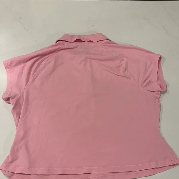 Skims 2X New Vintage Collared Cropped T-Shirt Color Pink - Image 3