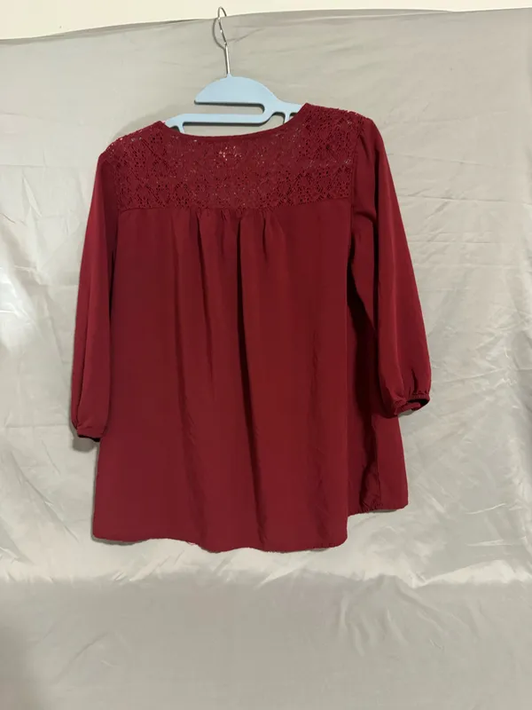 burgundy blouse  - Image 2