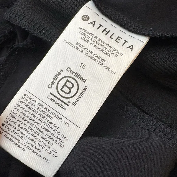 Athleta Brooklyn Jogger Pants Black Stretch Pockets Travel Work Light Womens 16 - Image 6