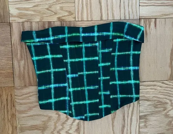White Fox Boutique Bustier Top Green Plaid - Image 4