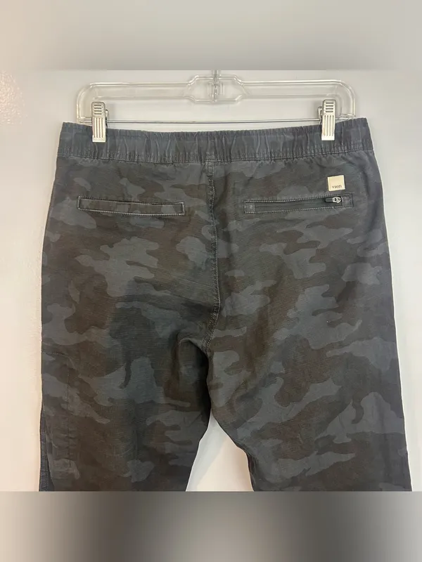 Vuori Ripstop Black/Grey Camo Climber Zipper Drawstring Pants Size Medium - Image 6