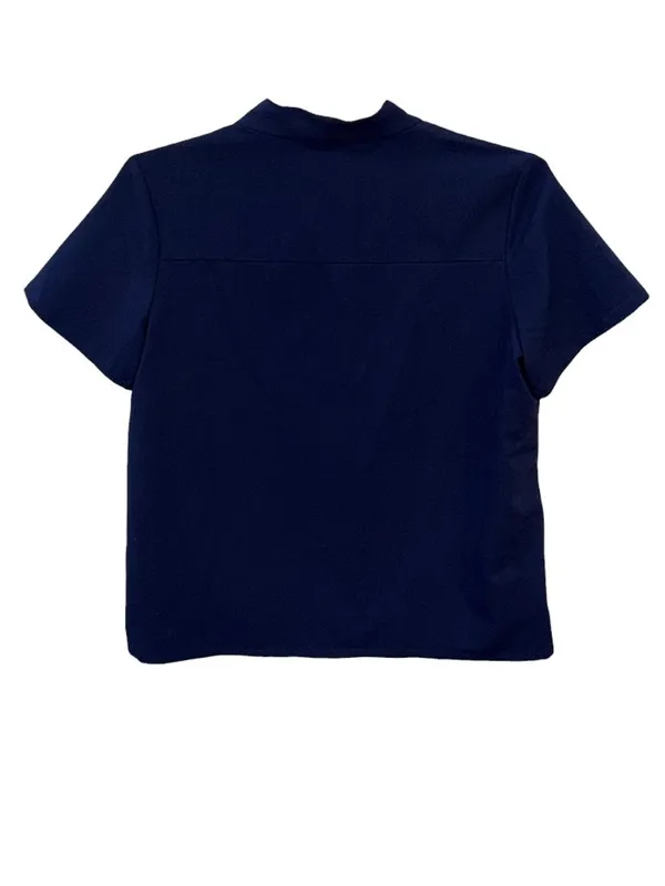 FIGS Banepa Navy Scrub Shirt Short Sleeve 2 Pocket Medium Nurse Uniform Hospital - Image 3