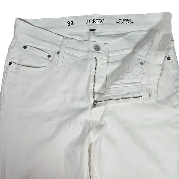 J. Crew 9" demi-boot crop jean in white wash‎ 33 NWT - Image 3