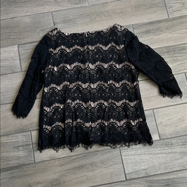 Jessica Howard Black Lace Overlay Top - Image 5
