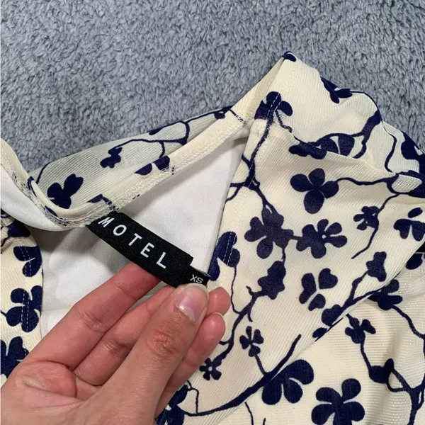 Motel rocks Latika skirt grunge floral flock cream XS - Image 7