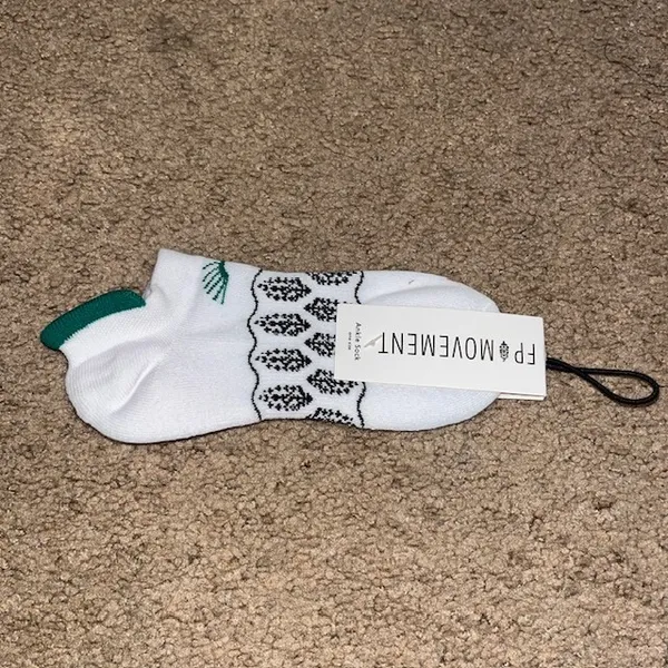 FP Movement Ankle Sock Patterned Knit‎ White Green One Size - Image 3