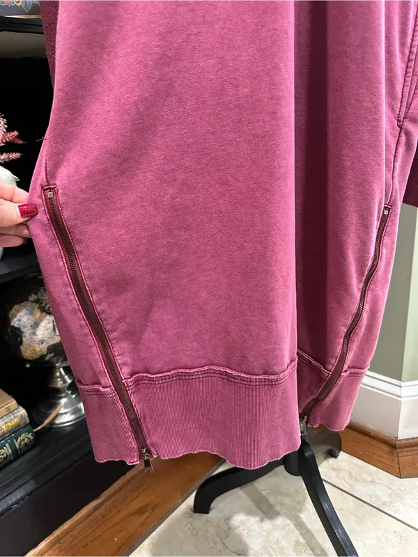 Oli & Hali Washed Pink Hooded Sweatshirt Tunic Dress – Size Large - Image 3