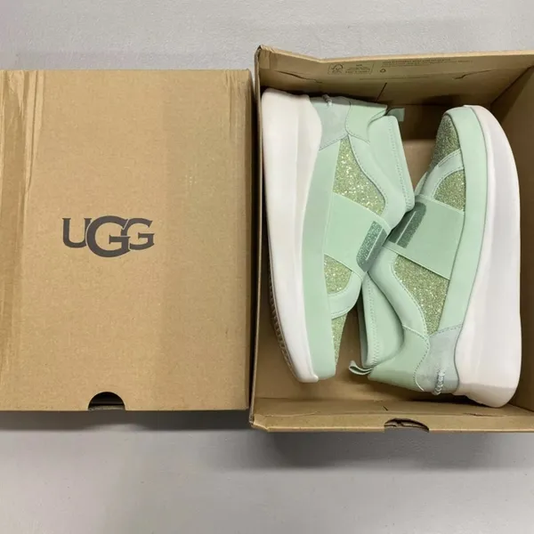 Ugg Sneaker Glitter Chunky Mint Green Spellout Graphic Strap Shoe Womens Size 7 - Image 8