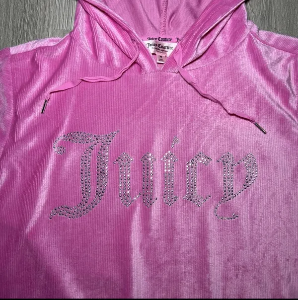 Juicy Couture Velour Hoodie Pink - Image 2