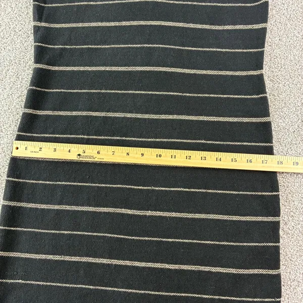 Lauren Ralph Lauren‎ Womens Black Beige Striped Linen Blend V-Neck Shift Dress M - Image 6