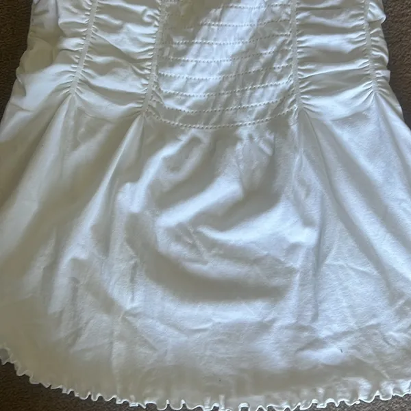 Guess vintage 90’s white strapless body con dress lettuce hem fishtail - Image 3
