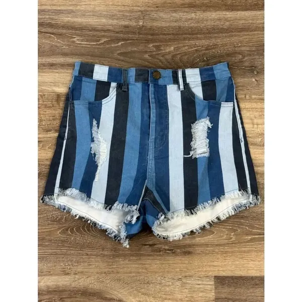 Show Me Your MuMu Toledo Tear Drop Striped Shorts Women’s 29 - Image 2