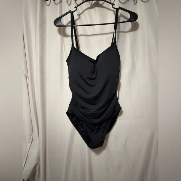La Blanca NWT Standard Island Goddess Lingerie One Piece Swimsuit, Black, 12 - Image 4