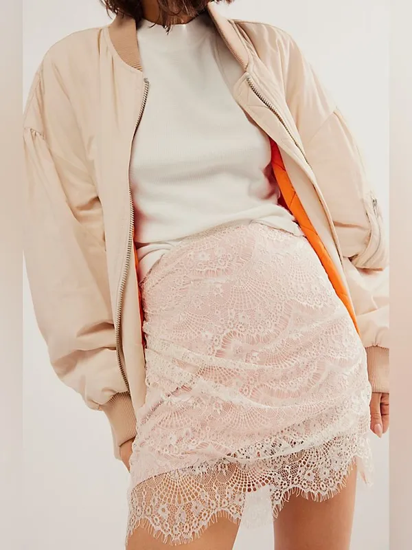 Free People Zoey Lace Mini Skirt Pink/Rose‎ Sz.4 NWT - Image 2