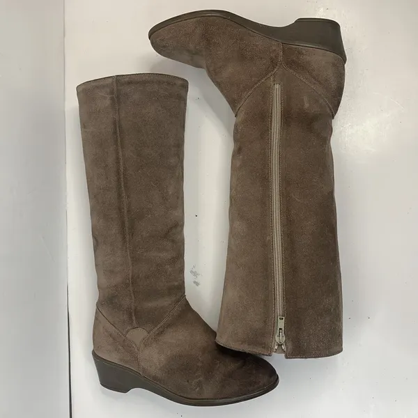 Vtg Brooks Brothers Size 7 Boots Shearling Lined Brown Suede Riding Women's 6075 - Image 2
