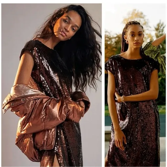 Anthropologie Sequined mini dress - Image 2
