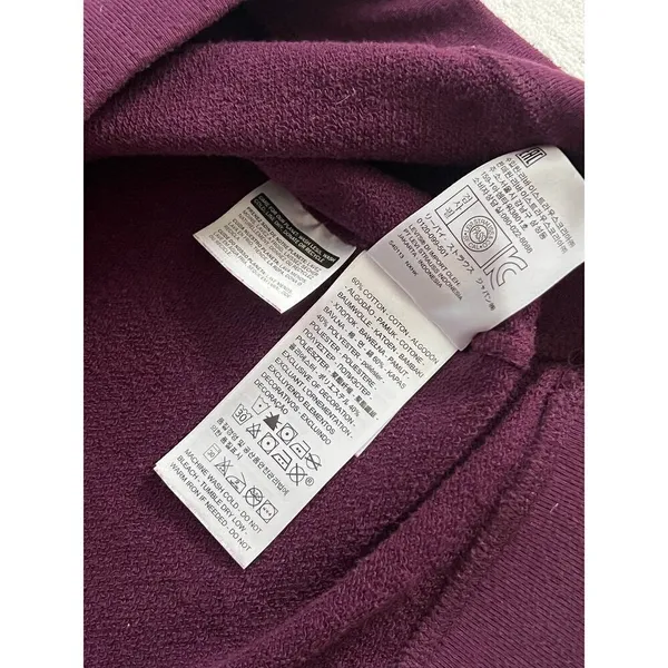 Levi’s Logo Crewneck Plum Sweater Large White Graphic Sweatshirt Womens - Image 4