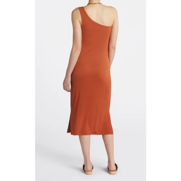 41 Hawthorn One Shoulder Midi Dress- Burnt Orange Sz XL - Image 2