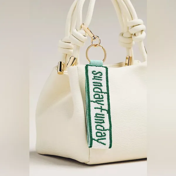 ANTHROPOLOGIE Beaded Bag Charm - White - Image 2